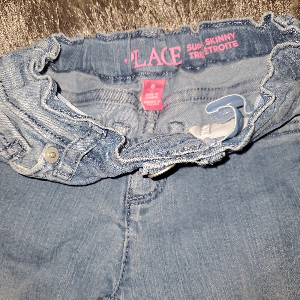 Size 6 Childrens Place girls skinny jeans light blue- Gently worn